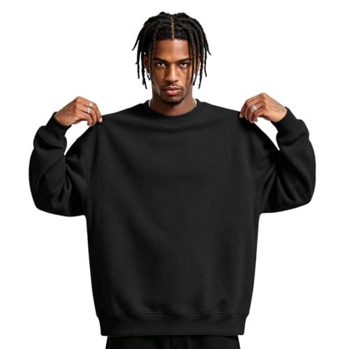 Men's Sweatshirts Crew Neck Oversized Fleece Sweatshirt Sweat Shirts - image 1