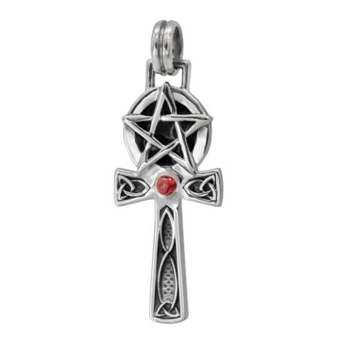 Moonlight Mysteries Ankh Pentagram Pentacle Pendant - .925 Sterling Silver ...