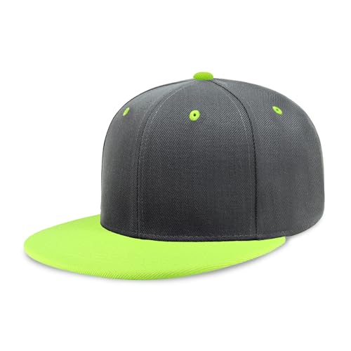 Image of CHOK.LIDS Flat Bill Visor Classic Snapback Hat Blank Adjustable Brim High Top End Trendy Color Style Plain Tone Baseball Cap