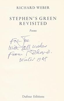 Hardcover Stephen's Green Revisited; Poems [Unknown] Book