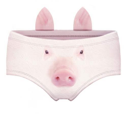 Image of JINKAIJIA Women's Flirty Sexy Funny Naughty 3D Printed Animal Tail Underwears Briefs Gifts With Cute Ears