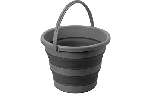 BRUNNER 0203074N.C20 Bacinella Pieghevole in Resistente Materiale Plastico, Drum Fold-Away 15 L, Colore Nero/Grigio, Leggera, Salvaspazio, Facile da Trasportare