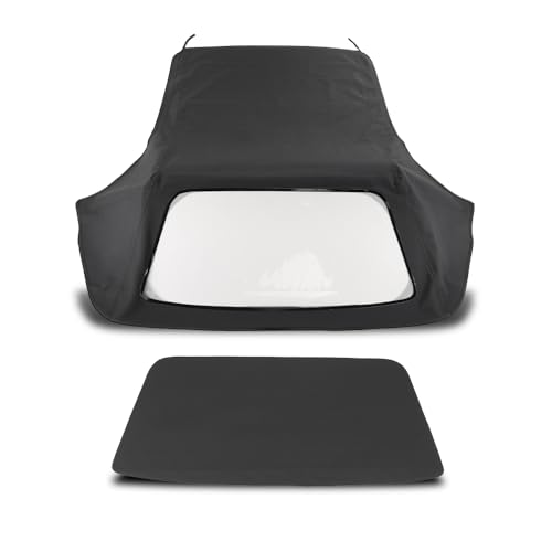 PIT66 Convertible Soft Top Replacement with Clear Window 1 Pc Compatible with BMW 3-Series E30 Convertible 1986 1987 1988 1989 1990 1991 1992 1993 Black