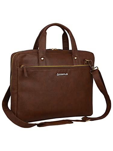 Image of COSMUS Scarlett PU Leather Sleek Laptop Bag fits up to 15.6 inches Laptop Messenger Office Bag for Men