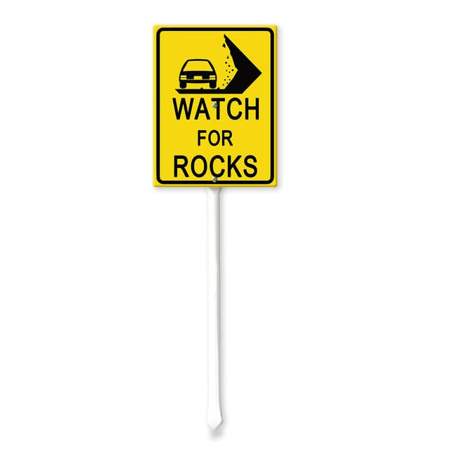 Geroclonup Yard Sign Watch for Rocks Sign with Stake 20x30cm Aluminum Outdoor Decoration Sign Rustproof Sturdy Aluminum Sign for Outdoor Use Easy Install