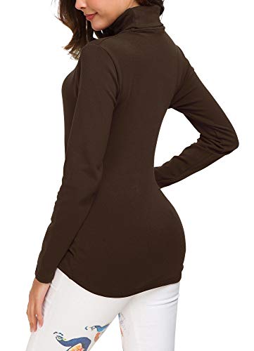 Women's Long Sleeve Turtleneck Sweater Slim Fitted Knitted Pullover Sweater Tops2