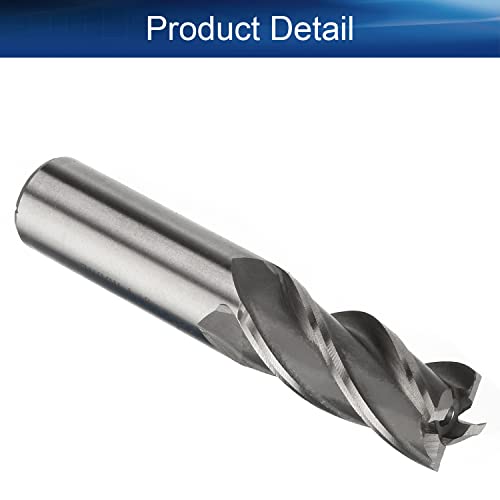 Image of Auniwaig 3 /4 inch Straight Shank End Mill Cutter, 4-Flute End Mill Bits,HSS-AL Spiral Bits, Round Shank Milling Cutting Tool for Stainless Steel Alloy Copper Metal 1Pcs