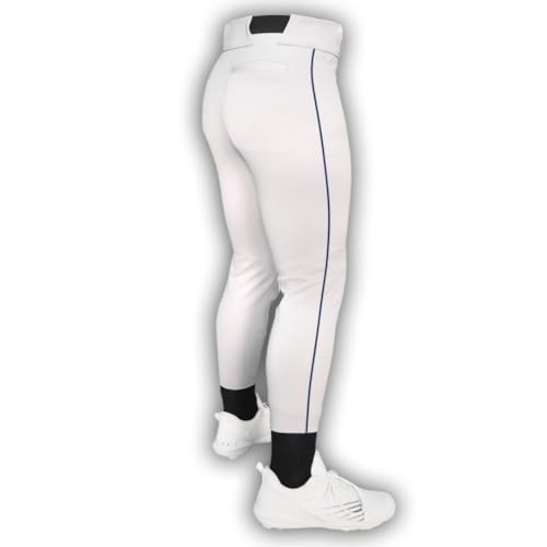Dirty Mids Original Piped Baseball Pants - White with Navy Piping, M by Dirty Mids - Used condition - Image 2