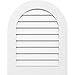 Ekena Millwork GVPRT22X2801SN Round Top Surface Mount PVC Gable Vent, 22"W x 28"H, Factory Primed White