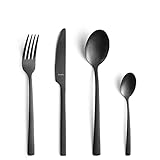 Amefa Besteckset MANILLE 16-teilig | Schwarz | PVD Beschichtung| Edelstahl rostfrei | Besteck Set für 4 Personen | Klingenstahl 13/0, Edelstahl 18/0 | Mit Messer, Gabel, Löffel & Kaffeelöffel