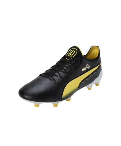 PUMA Scarpe da ginnastica unisex King Ultimate Fg/Ag, nero, bianco, giallo., 44 EU