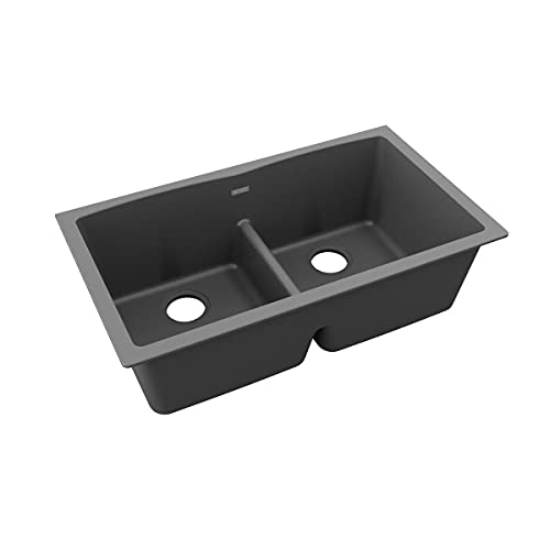 Elkay Quartz Classic Elgdulb3322Gy0 Dusk Gray Equal Double Bowl Undermount Sink #TOP17