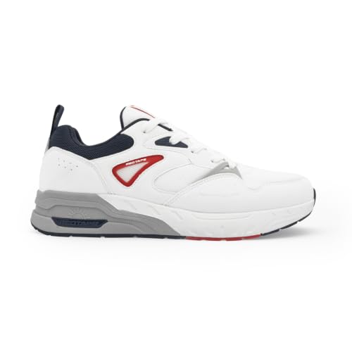 Image of Red Tape Men's Sneakers White Grey Pu Mesh Round Lace-Up