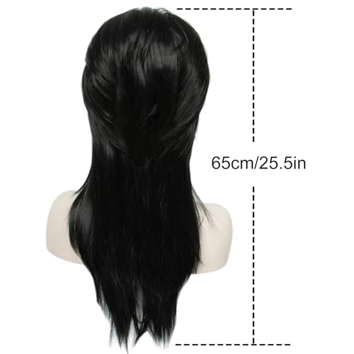 linfairy long straight black wig big bouffant beehive wigs for women fits 50s 80s costume