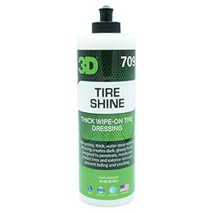 3D Tire Shine Gel â Water-Based, High Gloss Tire Dressing | Non-Greasy, Long Lasting Finish for Rubber, Trim & Vinyl | Easy Gel Application | Car Detailing |16 oz