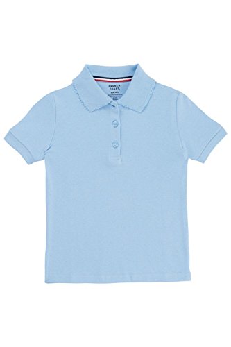 Image of French Toast Girls Short Sleeve Interlock Polo with Picot Collar