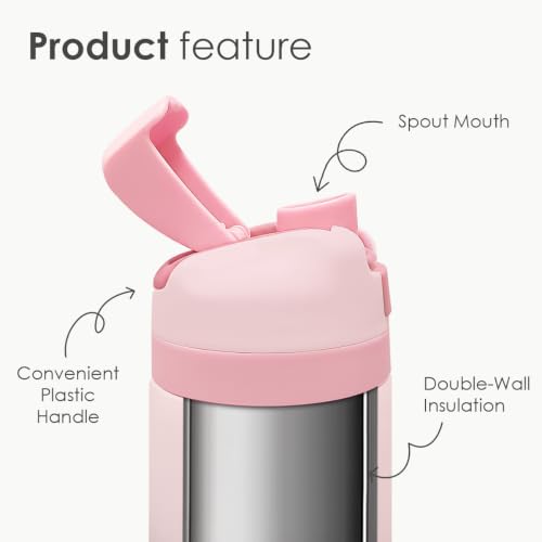 Image of Bow Insulated Stainless Steel Water Bottle with Straw for Sports and Travel 24 Ounces for Women Girls Friends Teens Birthday