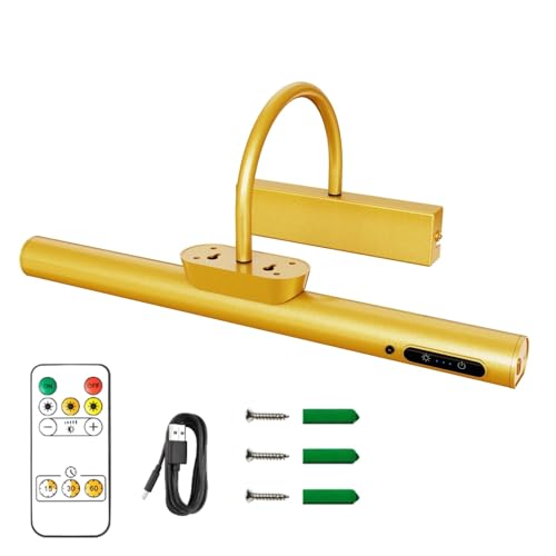BJdfgE Cuadro de pintura 4000mAH, retrato ligero con control remoto for sala estar, lámpara artística pared inalámbrica, pantalla, funciona batería recargable