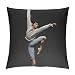 JKLM Housse de coussin personnalisée en velours avec motif danseuse de ballet pour décoration de maison, voiture, canapé, 55,9 x 55,9 cm