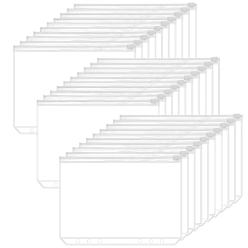 CAREDGO A5 Binder Taschen mit Reißverschluss 30 Stück