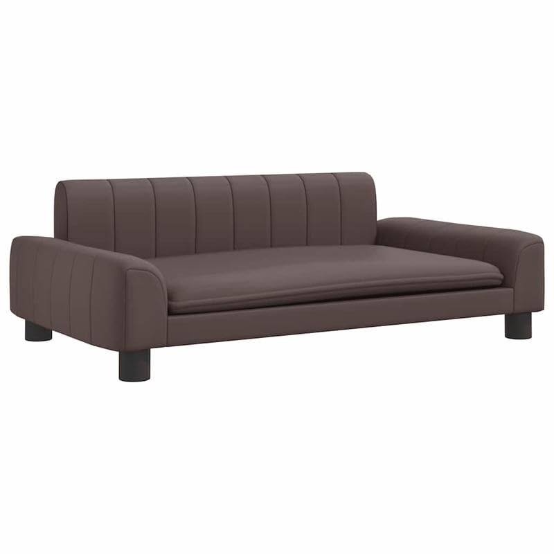 Eleganz Hundebett aus Kunstleder 90x53x30 cm - Luxus Hundekorb für große Hunde, wasserabweisend & pflegeleicht - Ideal für Wohnzimmer oder Schlafzimmer