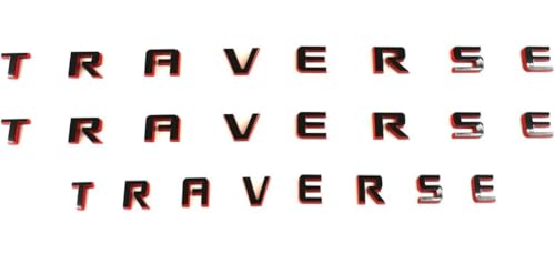 Image of 3Pcs New Traverse Front Door Liftgate Rear 3D Badge Nameplate Logo Emblem Exterior Sticker Decal Kit Replacement for Traverse 84950540 (Redline)
