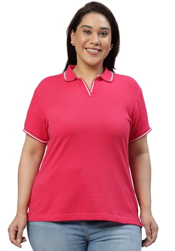 Image of Wear Your Opinion Women's Plus Size Tipped Collar Neck Polo Tshirt