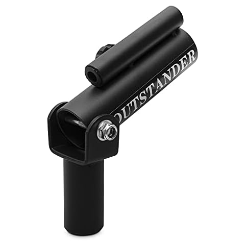 OUTSTANDER T-Bar Row Platform for One Inch Standard and Two Inch Olympic Bars with Securing Knob, Barbell Post Insert Landmine Attachment, Heavy Duty Steel, 360° Swivel, Multifunctional Gym Equipment Cover