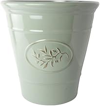 Olive Planter Flower Pot (30cm Diameter x 30cm Tall, Green)