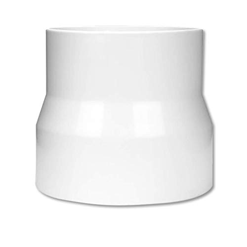 Hon&Guan 110 mm a 100 mm Recto Reductor de Conductos Adaptador, 110 mm a 100 mm Reductor Tubo Campana Extractora para entilador de Tubería, Baño, Cocina, Campana Extractora, Secadora