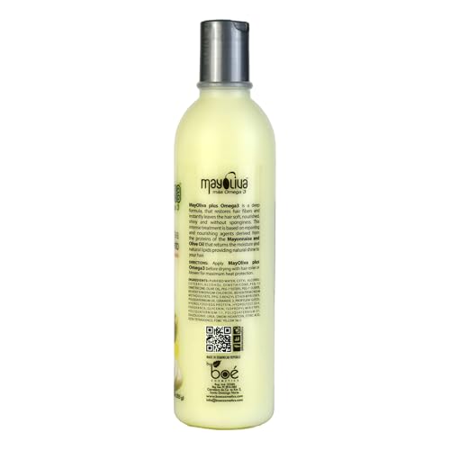 Mayoliva Plus Omega3 Leave-In Hair Cream 12.5 oz – Heat Protection & Intense Softness – Deep Conditioning Therapy for Dry & Damaged Hair with Mayonnaise and Olive Oil image 5