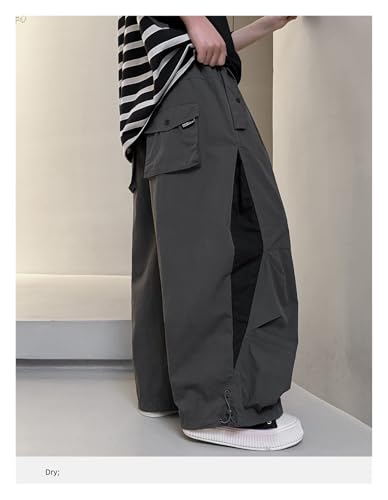 Pantalones de paracaídas para niños con cremallera lateral dividida 3