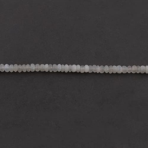 White Moonstone Beads 7mm ronds facettés en fil de 13 pouces pour création