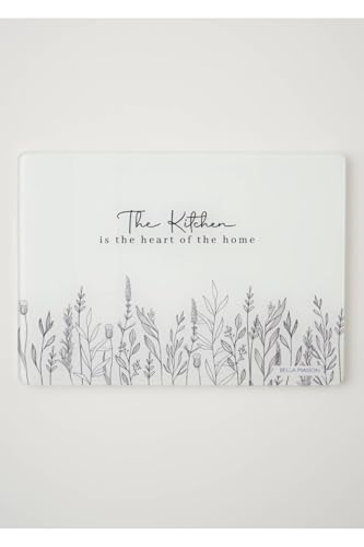 Botanique Cam Kesme Tahtası Beyaz (35X25 Cm)