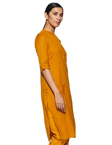 Image of W for Woman Women's Straight Kurta (19FEW11542-211549 Yellow 12)