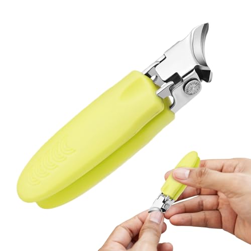 Cortaúñas, cortaúñas, mandíbula ancha, antisalpicaduras para personas, diseño ergonómico curvado de acero inoxidable, cortaúñas multifuncional para viajes domésticos