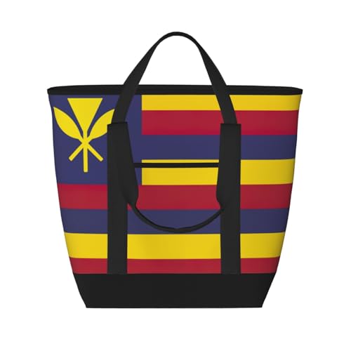 Sac isotherme grande capacité motif drapeau Hawaï noir