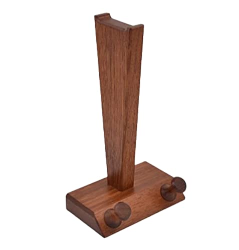 Soporte para auriculares, soporte de madera maciza para auriculares con columna de bobinado de cable para juegos y uso en la oficina, diseño que ahorra espacio para una fácil organización