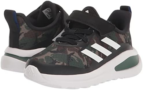 adidas Fortarun Running Shoe, Black/White/Green Oxide (Elastic), 3 US Unisex Little Kid | Image 6