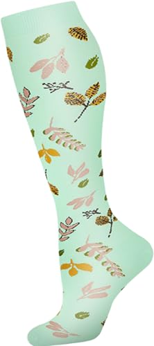 Image of Women's Knee High Compression Socks for Running Work Support Nurses Pregnancy Travel,Colorful Over The Calf Socks,#W402