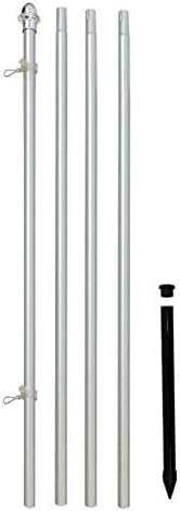 Flags Importer 13ft Aluminum (Silver) Outdoor Pole with Ground Spike