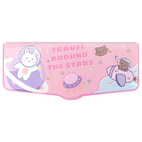 Image of Minache Multifunction Pencil Case Pencil Box with 2 Compartments Cartoon Pattern Stationery Set with Pop Out Scissors and Pencil Sharpener, 7483+Style 4, bh-07483-04AD
