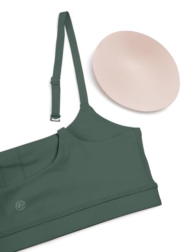 Image of CRZ YOGA Butterluxe Scoop Neck Sports Bras | Light Support, Removable Pads, Yoga, Extremely Soft, U Back, Adjustable Spaghetti Straps, for Women