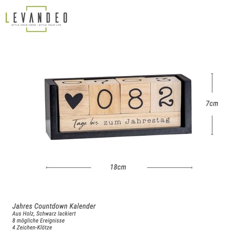 Würfel Countdown Kalender Holz Natur Schwarz Holzkalender Tischkalender Themenleiste Tageszähler Geburtstag Urlaub Jahrestag