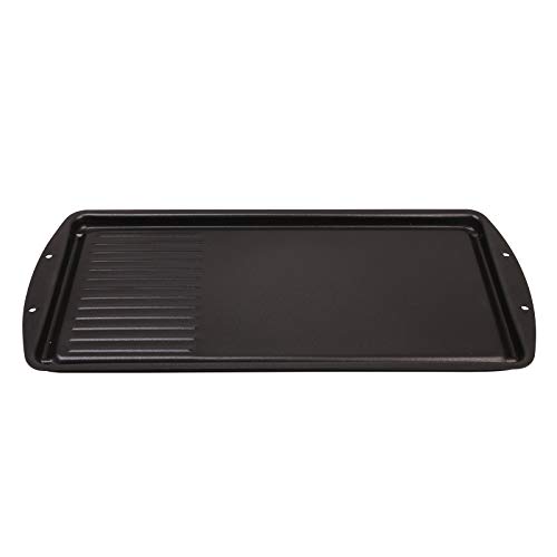 CukAid Non-Stick Griddle Grill Panï¼Œ2-in-1 Cast-iron Double Burner Griddleï¼Œ Griddle Pan Cookware for Electric Grill, Induction Stovetop and Gas, 19\" x 9.5\", Dishwasher Safe, Black