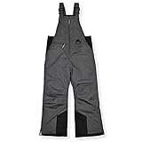 Arctic Quest Boys Girls Unisex Classic Ski & Snow Bib Overall Winter Snowsuit Water-Resistant Windproof Outdoor Rain Bib, Grey Heather, 10-12