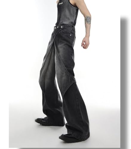 Men's Vintage Flared Leg Denim Jeans Classic Bell Bottom Denim Pants Wide Leg Pants Y2K4