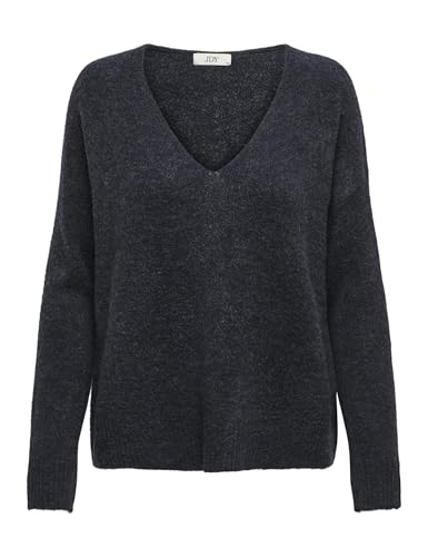 JDY Jersey de Punto para Mujer Jdyelanora L/S con Cuello en V. KNT Noos, Night Sky/Detail:Melange, M