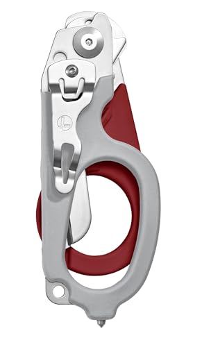 Image of LEATHERMAN, Raptor Rescue, 6-in-1 Heavy-Duty Emergency /Trauma Shears with Carbide Glass Breaker & Strap Cutter, Made in the USA, Garnet