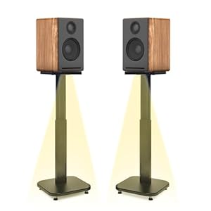 Height Adjustable Speaker Stands Pair – 2025 New Universal Bookshelf Surround Sound Speaker Stands for Home Theater and Studio, Heavy Duty Metal Construction, Easy Assembly, Supports Up to 25 lbs